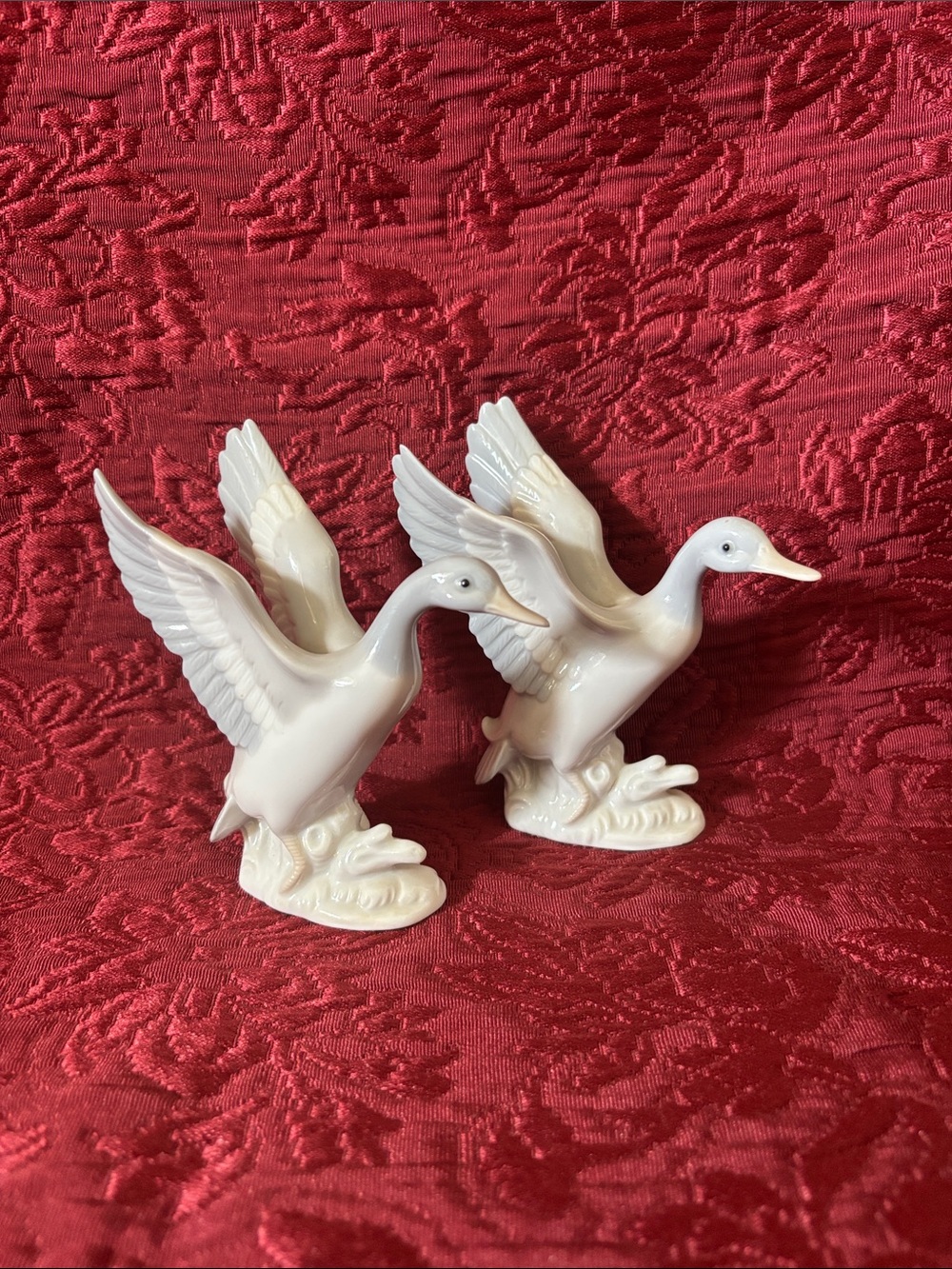Vintage Pair of Japanese Porcelain Crane Bird Figurines